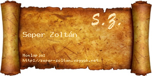Seper Zoltán névjegykártya