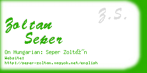 zoltan seper business card